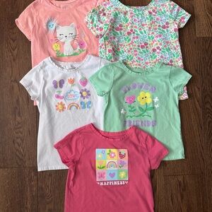 Garanimals Girls Graphic Tees - Pink, White, Green